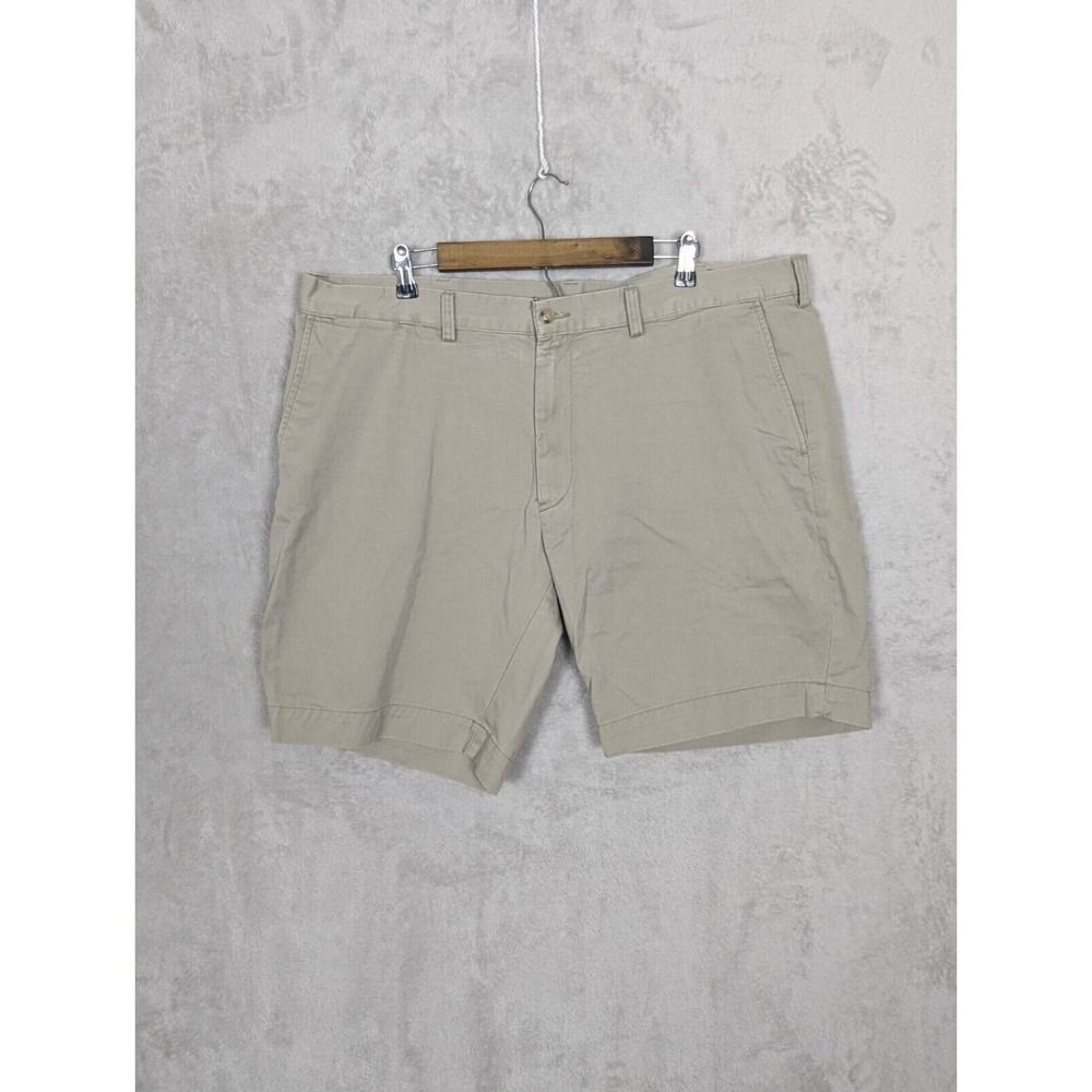 Polo Ralph Lauren Mens Shorts Sz 42 Khaki Tan Classic Fit Chino Shorts 9" Inseam